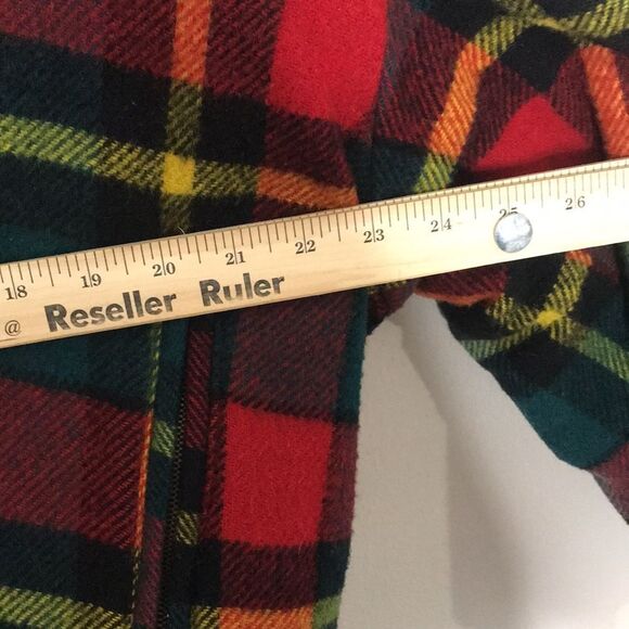 Golden Fleece reversible wool plaid and charcoal gray zip up hooded jacket - Picture 12 of 16